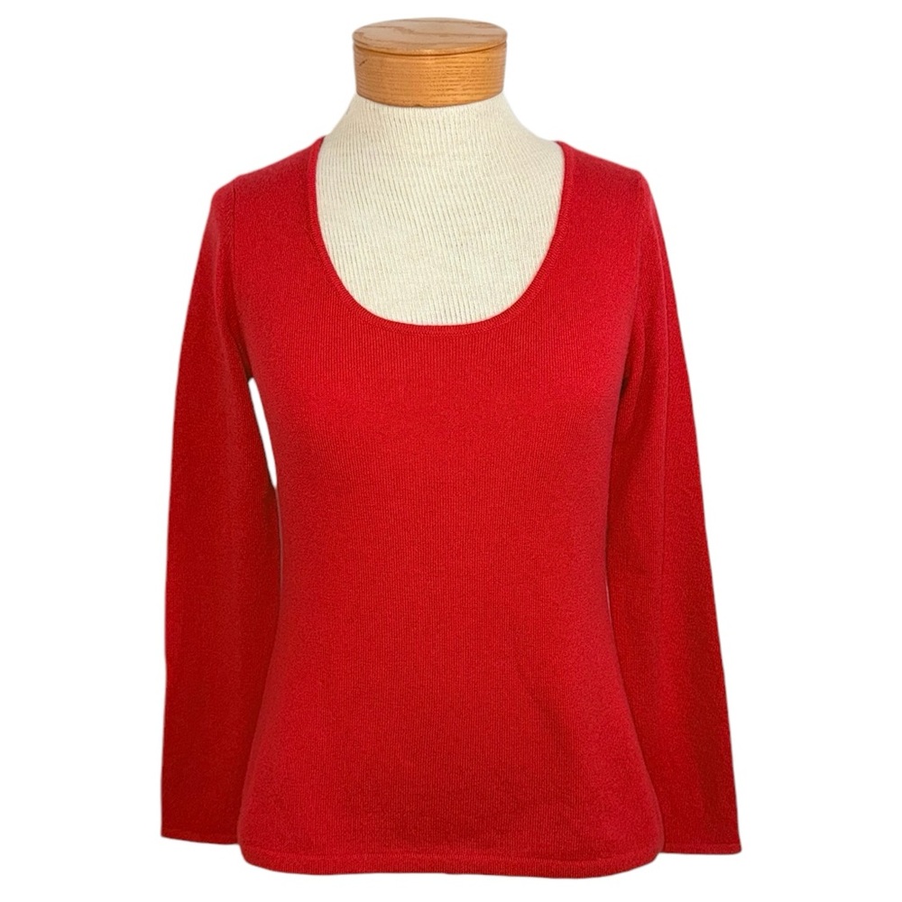 Worth Sz Small Red Cashmere Scoop Neck Sweater
